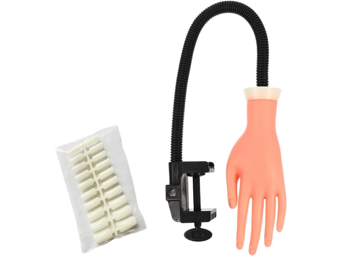 Modèle De Main En Plástico Orange Ligero Pour Entraînement Manicura Avec Faux Ongles, Facile A