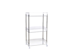 Estantería Transparente De 3 Niveles Con Ruedas Para Dormitorio, Ideal Para Azúcar Y Cosméticos, 62 X 37 X 20,5 Cm.