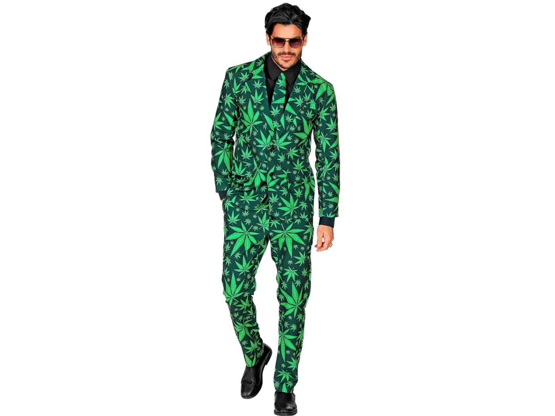 Traje Divertido de Marihuana verde para hombre