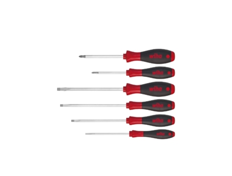 WIHA Juego de destornilladores SoftFinish® ranurados, Phillips, de 6 unid (07152)