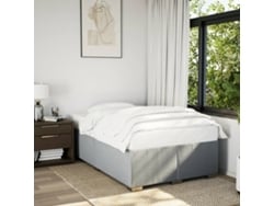 Estructura De Cama Sin Colchón Tela Gris Claro 120x200 Cm