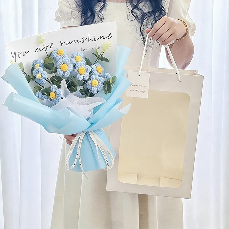 Flores De Graduación Tejidas A Crochet, Regalos De Flores Preservadas Hechas A Mano