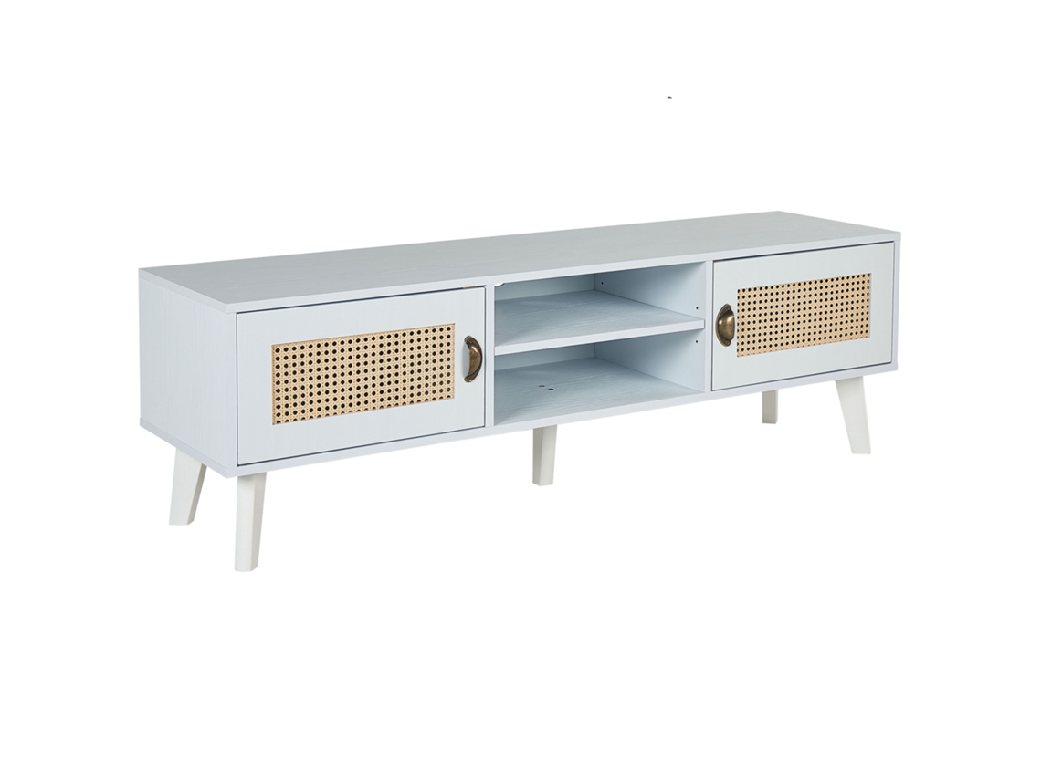 Mueble TV BELIANI Parton de MDF Blanco 140x39x45