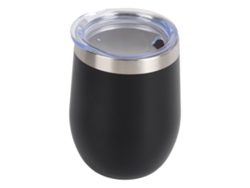Copa de vino de acero inoxidable 304 de 355 ml (12 oz) con aislamiento térmico en forma de U, color negro.