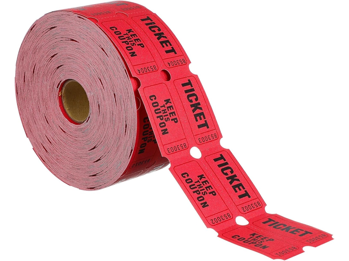 Rollos De Boletos De Rifa Rojos, 1000 Piezas Numeradas, Para Eventos Y Fiestas.