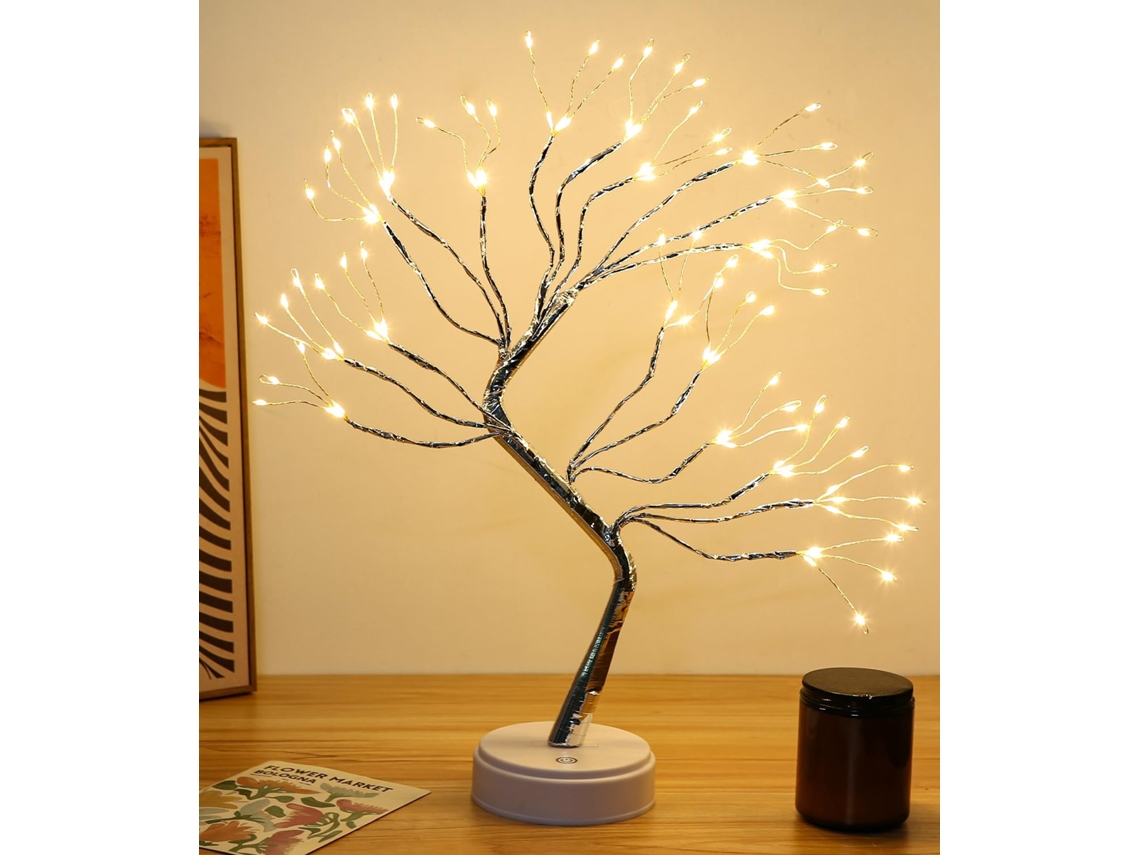 Árbol de Navidad LED con 108 luces cálidas, funciona con USB/pilas, decoración de interior. ZYBLSSBB