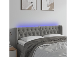 Cabecero Con Led De Terciopelo Gris Claro 147x16x78/88 Cm
