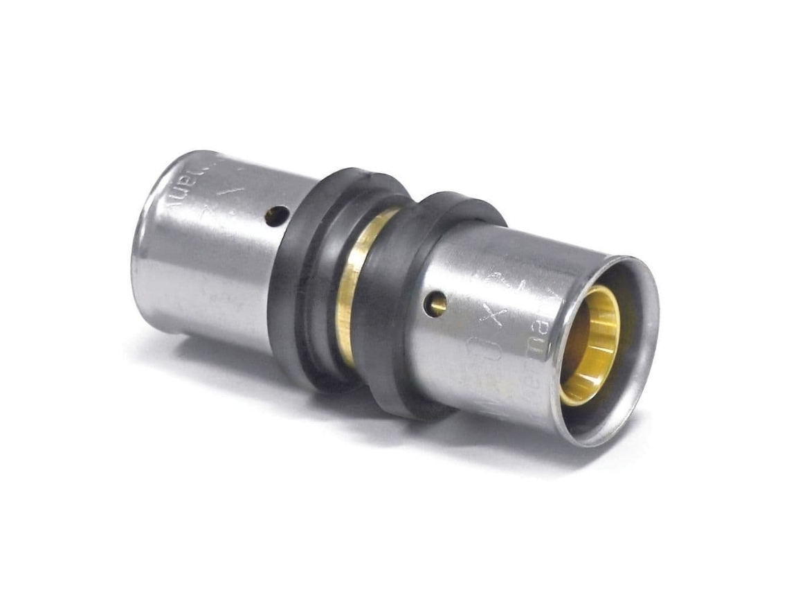 Unión Pressfitting 16 x 2 con certificación DVGW, conexión segura para tuberías PEX y multicapa. Boni Shop.
