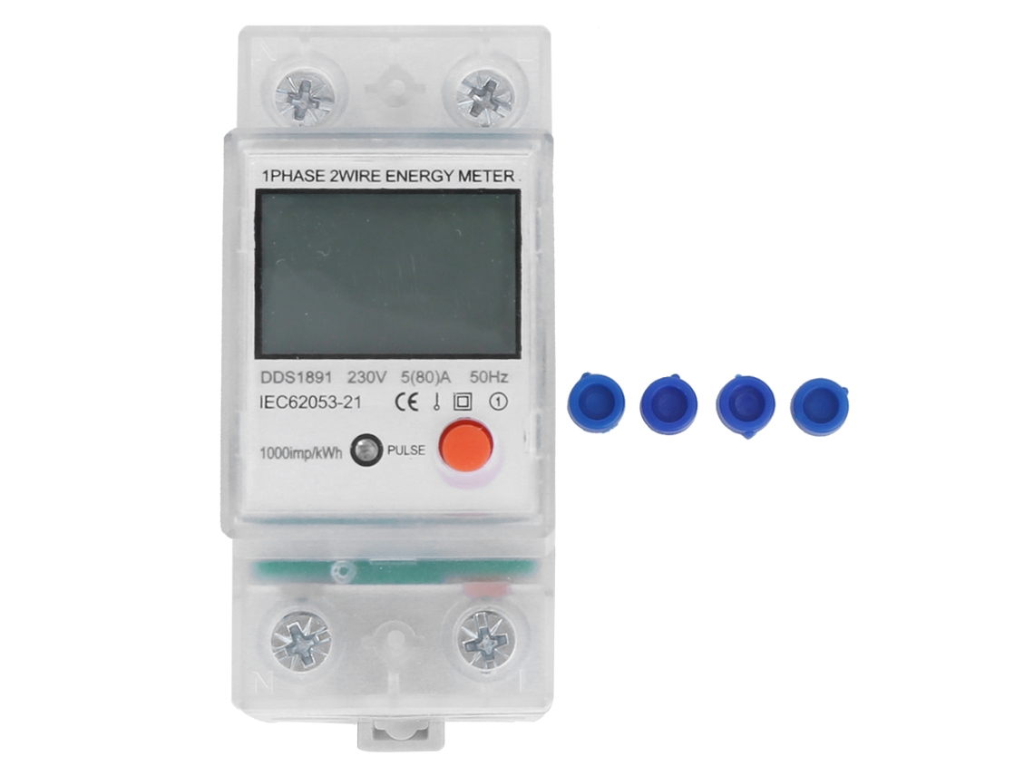 Medidor Electrónico De Energía Monofásico De 2 Polos Para Carril Din (kwh, Modelo Dds1891)