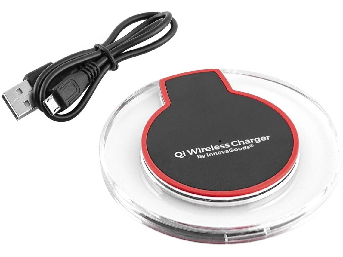 Cargador Inalámbrico para Smartphones Qi INNOVA GOODS (2A - USB - Transparente)