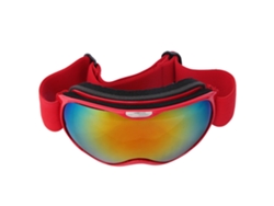 Gafas de esquí para niños, antivaho de doble capa y resistentes al viento (rojas)