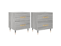Maison Exclusive - Mesitas Noche 2 Uds Madera Ingeniería Gris Sonoma 40x35x47,5 Cm