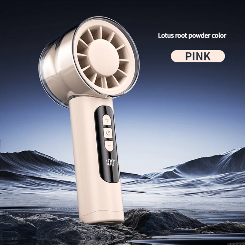 Ventilador Portátil De Alta Velocidad Con Refrigeración Por Semiconductores (rosa Claro), Conexión Usb Y Recargable.