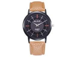 Reloj Analógico Unisex Pareja De Negocios Correa De Cuero Pu Beige