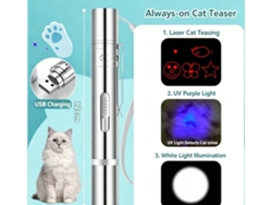 Juguetes Para Gatos Puntero Láser Recargable Usb 5 Dibujos 3 Funciones Interactivas Para El Entretenimiento De Las Mascotas