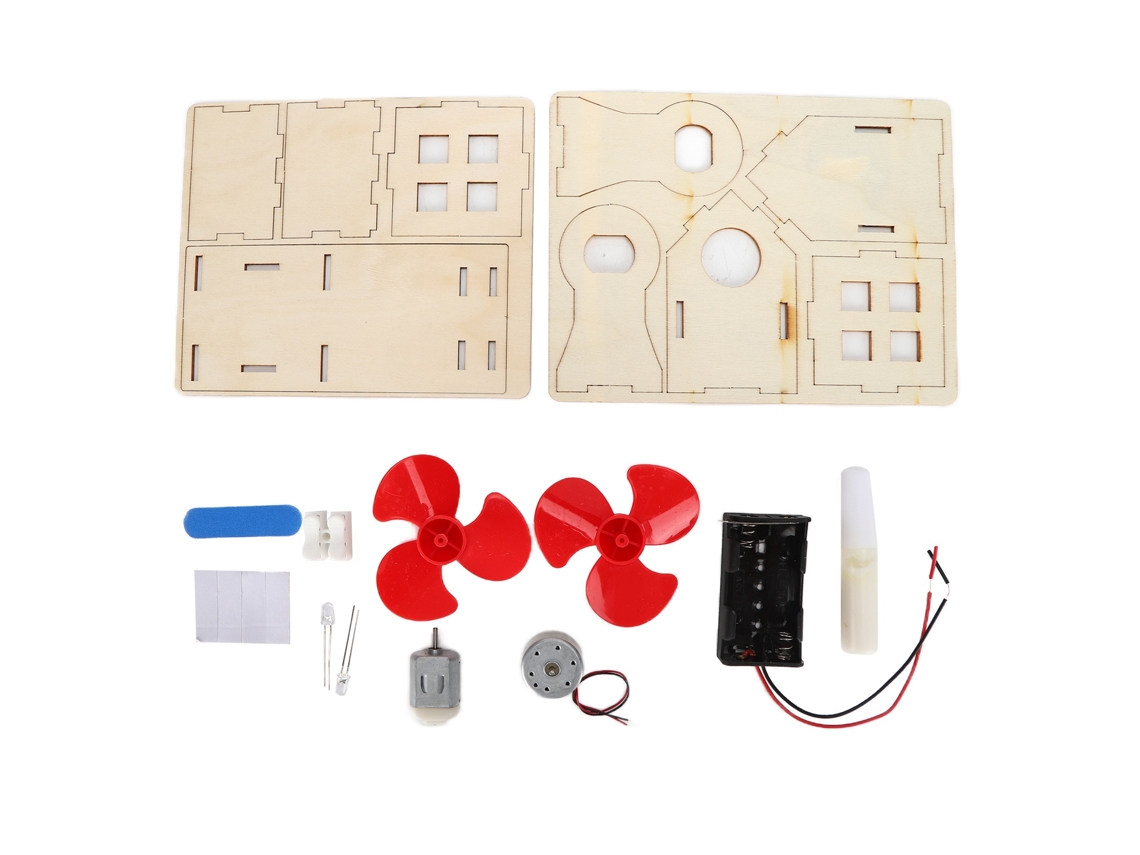 2026-juguete De Estación Eólica Mini Diy De Madera Equipo Experimental De Ciencia Física Para Niños