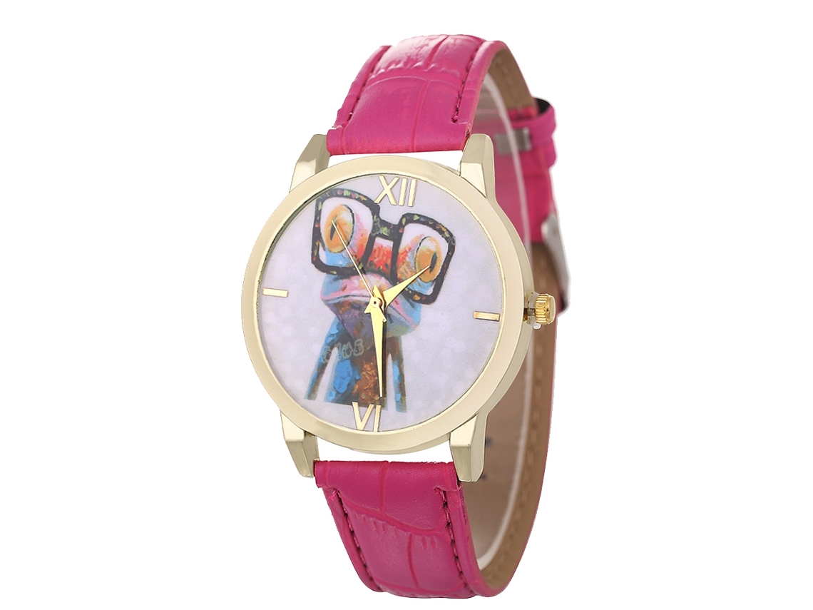 Elegante Reloj De Pulsera Unisex De Cuarzo Para Parejas, Regalo Informal De Moda (rojo Y Rosa)