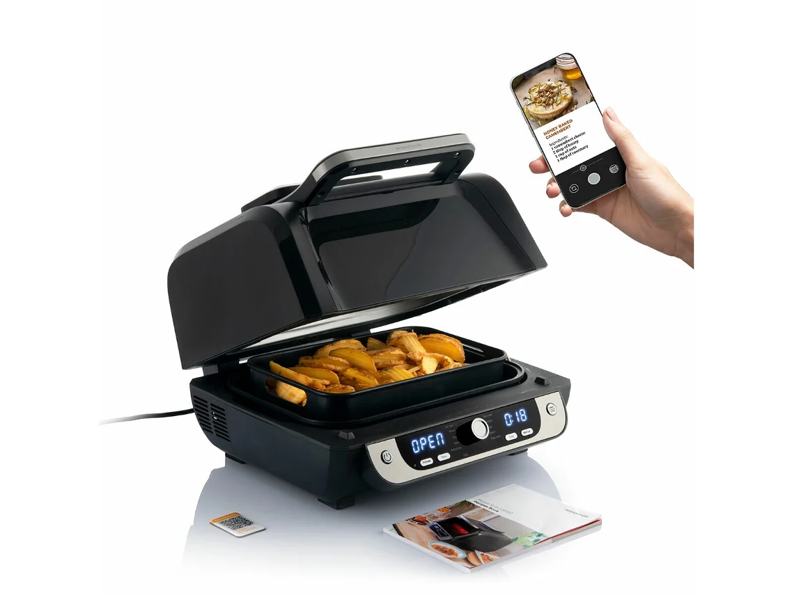 Freidora sin Aceite con Grill, Accesorios y Recetario INNOVAGOODS Air Fryer Fryinn 12-in-1 6000 Negro Acero 6 L 3400 W