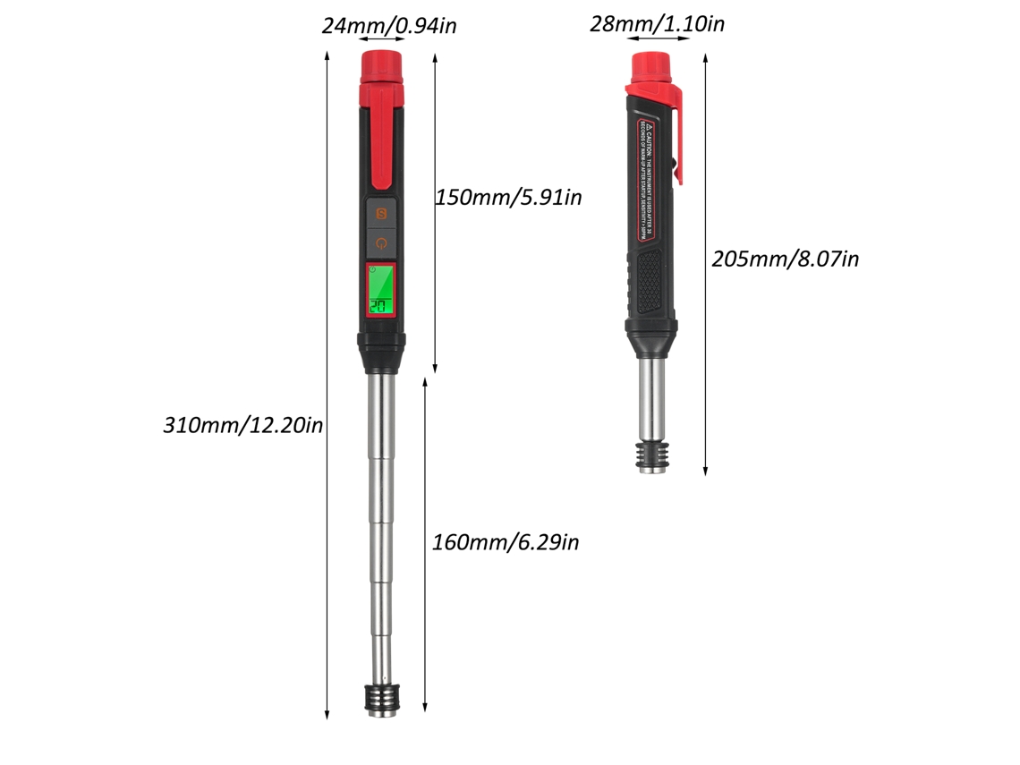 Detector De Fugas De Gas Habotest Ht56 Pro Con Lápiz Sensible Y Alarmas Sonoras Y Visuales.