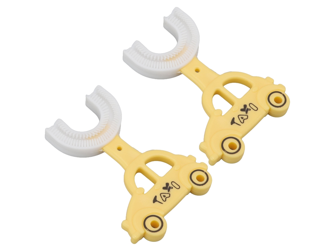 Juego De 2 Cepillos De Dientes En Forma De U Para Niños, De Silicona Suave, Limpieza Manual De 360 Grados, Con Diseño De Cochecito, Para Niños De 7 A 12 Años.