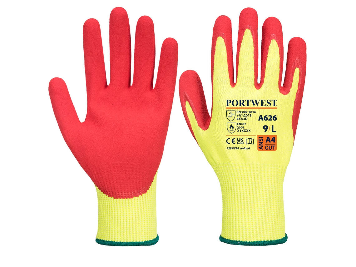 Guante De Nitrilo Vis-tex Cut D13: Seguridad Y Rendimiento Amarillo Rojo / S