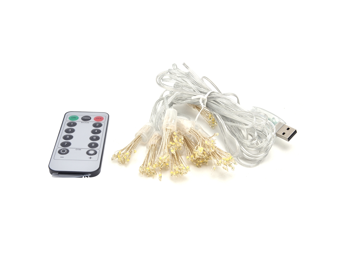 Guirnalda De Luces Led Con Forma Flor 150 Led, Usb, Impermeable, Decorativa, 8 Modos, Para Exteriore