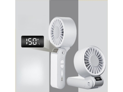 Ventilador Portátil De Mano Con Pantalla Digital Led (blanco) Czhhmart