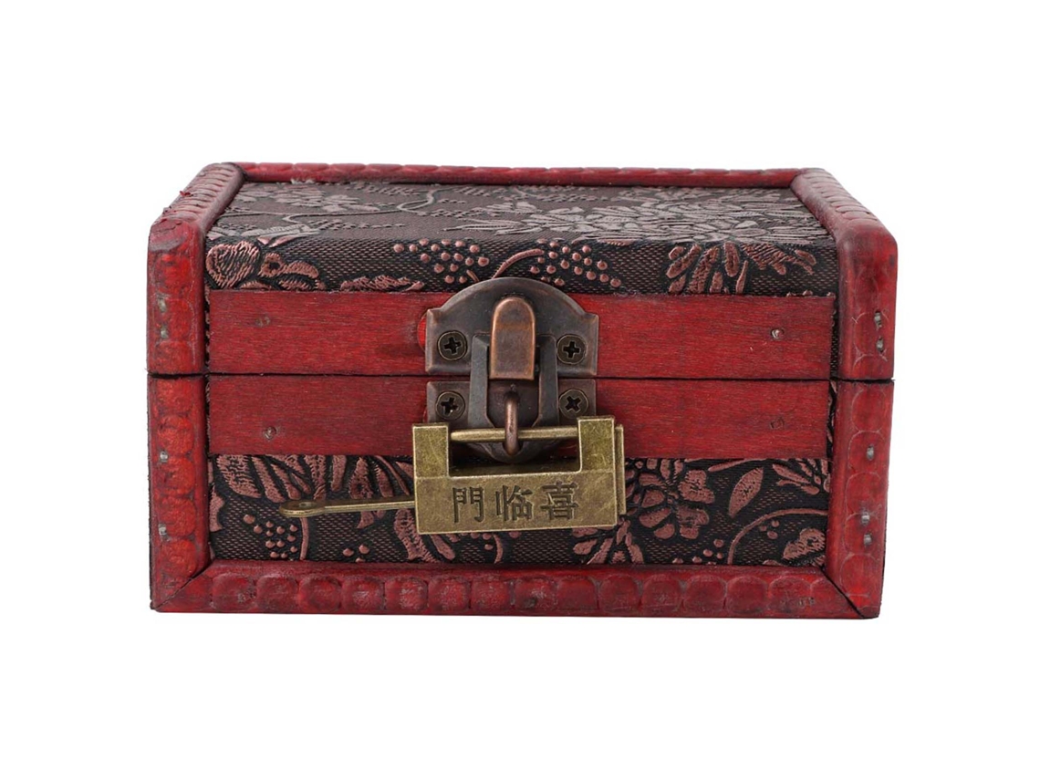Caja De Almacenamiento De Madera Europea Vintage Con Cierre Para Joyas Y Cosméticos.