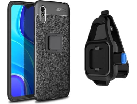 Funda Redmi 9A Rugged Leather con Soporte de Cintura Negro