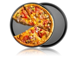 2026da-moldes Para Hornear Pizza 12 Pulgadas 2 Piezas, Molde Antiadherente De Acero Carbono Para Pizza, Pasteles Y Galletas