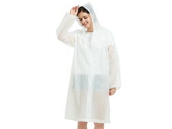 Impermeable Ligero Y Reforzado De Eva Con Capucha Para Viajes Al Aire Libre - Blanco