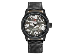 Reloj De Pulsera De Cuarzo Para Hombre Naviforce Con Estampado De Camuflaje, Correa De Nailon Impermeable Y Calendario.