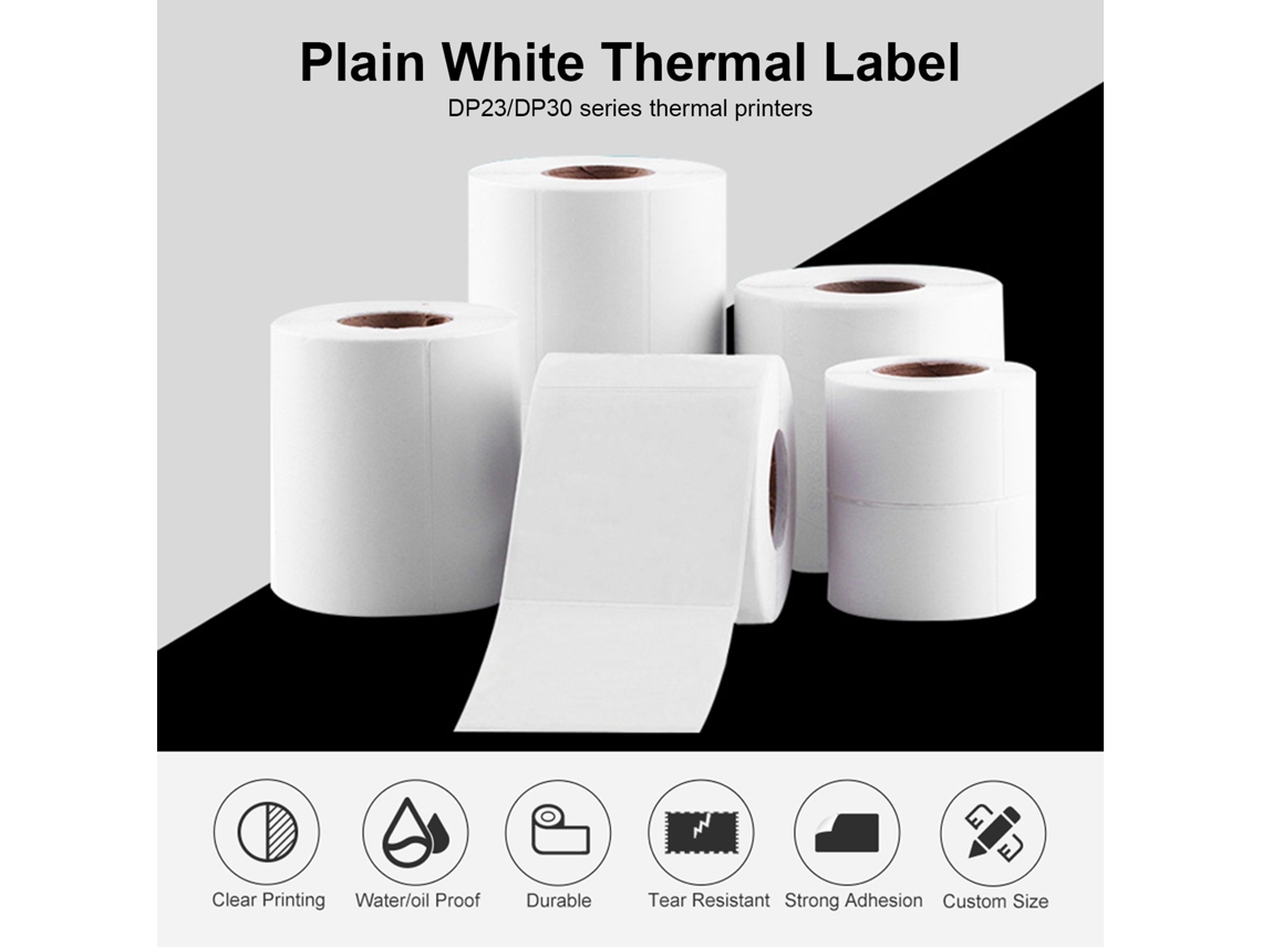 Papel Adhesivo Térmico Resistente Al Agua Y De Larga Duración Para Impresoras De La Serie Dp23/dp30.