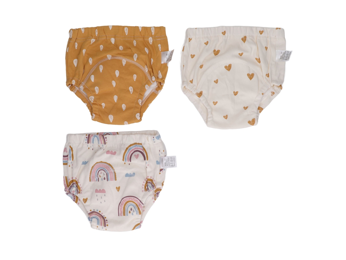 3 unidades de calzoncillos de entrenamiento reutilizables para bebés, 6 cubiertas de algodón absorbentes y transpirables.
