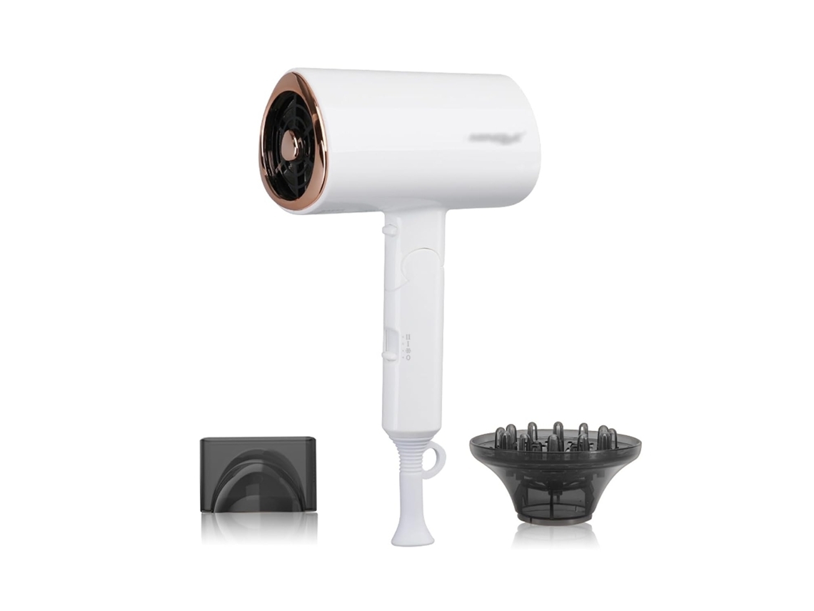 Secador de Pelo Plegable Profesional 1800W 2 Velocidades 3 Configuraciones de Calor Boquilla Grande y Capucha Ligero Secado Rápido YEMAESRE