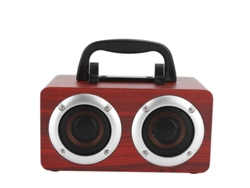 Altavoz portátil de madera Yizhood con Bluetooth de 4.2 pies, color rojo, 4002
