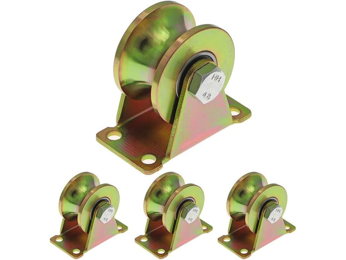 Ruedas De Puerta Deslizante De Acero 50mm Con Ranura U, Capacidad 300kg Por Rueda Para Máquinas Industriales