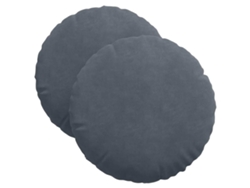 Cojines para asiento, 2 unidades, gris oscuro, Ø 40 x 13 cm, terciopelo HARLANV1