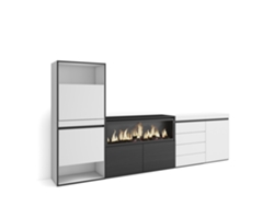 Zapatero | Organización de almacenaje | 274 x 145 x 35 cm | Para dormitorio | Chimenea eléctrica XXL | Cómoda | Blanco Duérmete Online