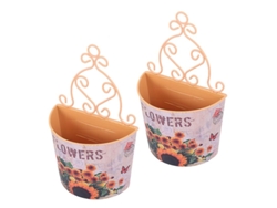 2 piezas cesta de flores artificiales ALLINLESS
