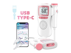 Doppler fetal inteligente recargable Yunzii rosa de 2,5 MHz con Bluetooth y monitor de frecuencia cardíaca