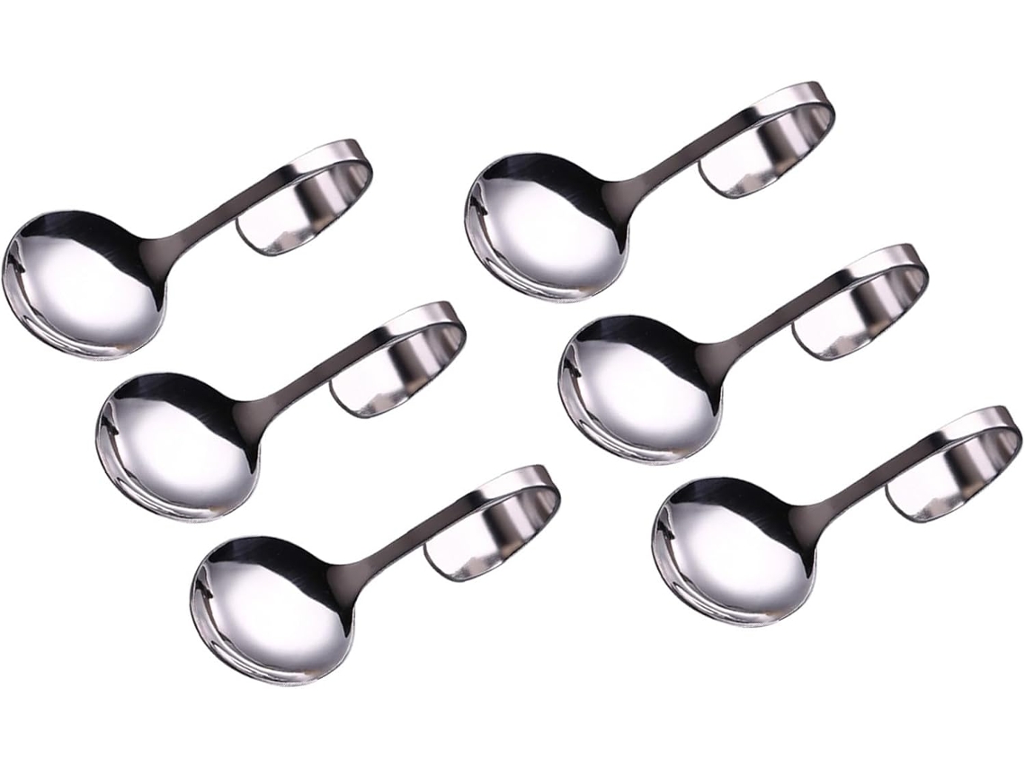 Cucharas Ergonómicas Curvas De Acero Inoxidable Para Servir Ensaladas Y