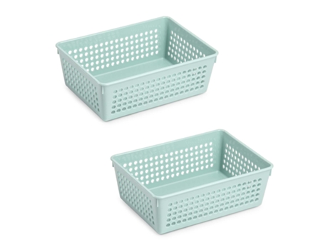 PLASTIC FORTE - Juego de 2 Bandejas Organizadoras Pequeñas Multiusos Verde