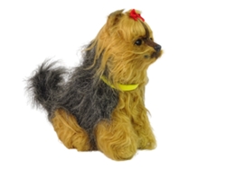 Perro de peluche interactivo de pelo suave de raza Yorkshire Terrier. Acaricia su cabeza y aprende sus funciones. B.active