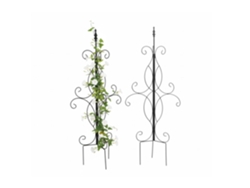 Suporte Para Trepadeiras Relaxdays, 2 Un., Hbt 116 X 45 X 45 Cm, Treliça De Metal Para Jardim, Autoportante, Preto