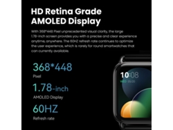 Reloj inteligente Haylou RS4 Plus, pantalla Retina AMOLED de 1,78", 368448 píxeles, metal artesanal, 105 modos deportivos, más de 100 esferas de reloj