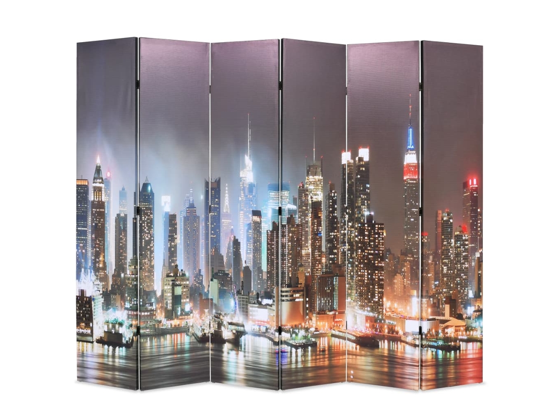 Biombo VIDAXL Multicolor Tela (228x170 cm)