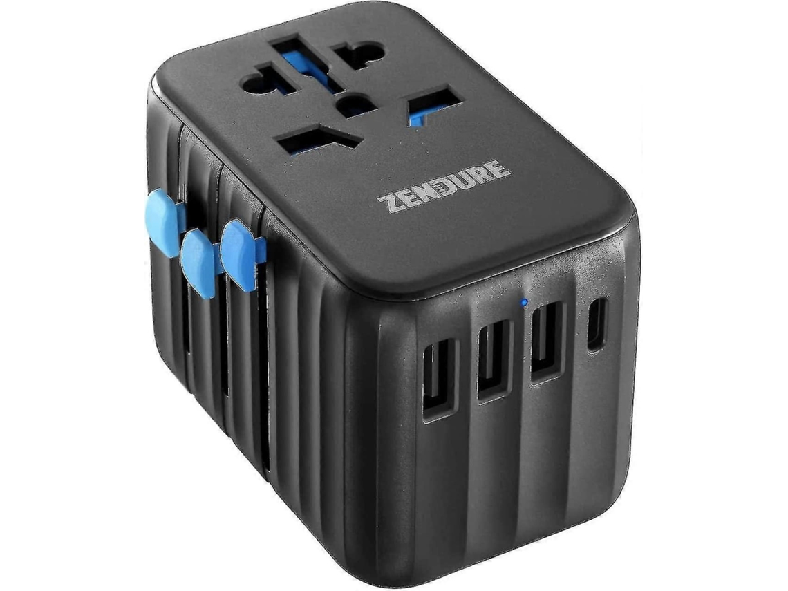 Adaptador de viaje, enchufe de viaje, adaptador de viaje USB C PD de 30 W, carga rápida, adaptador Ruika Hengjian