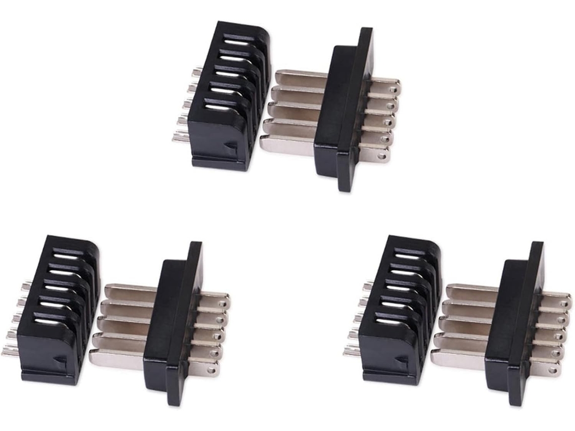 Juego de 3 pares de conectores de descarga de batería de 5 pines para vehículos eléctricos y enchufe Gokoco
