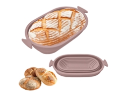 Cesta De Fermentação De Pão Banneton 24,3 Cm Dobrável Antiaderente, Rosa Halinuia